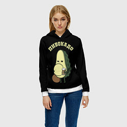 Толстовка-худи женская ПИВОКАДО, цвет: 3D-белый — фото 2
