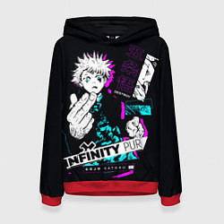 Толстовка-худи женская Satoru gojo в безумии расширение территории, цвет: 3D-красный
