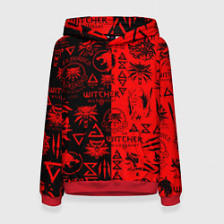 Толстовка-худи женская THE WITCHER LOGOBOMBING BLACK RED, цвет: 3D-красный