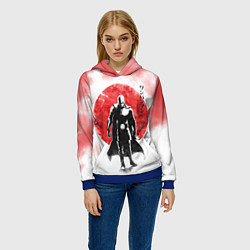 Толстовка-худи женская Сайтама красный дым One Punch-Man, цвет: 3D-синий — фото 2