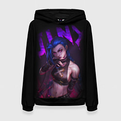 Толстовка-худи женская JINX ARCANE НАДПИСЬ LEAGUE OF LEGENDS, цвет: 3D-черный
