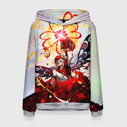 Толстовка-худи женская Кли с крыльями при взрыве Genshin Impact, цвет: 3D-меланж