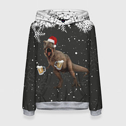 Толстовка-худи женская ПИВОЗАВР НОВОГОДНЯЯ НОЧЬ, цвет: 3D-меланж