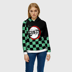 Толстовка-худи женская TANJIRO KAMAD, КЛИНОК РАССЕКАЮЩИЙ ДЕМОНОВ, цвет: 3D-белый — фото 2