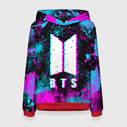 Толстовка-худи женская НЕОНОВЫЙ БТС NEON BTS, цвет: 3D-красный