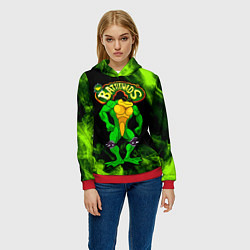 Толстовка-худи женская Battletoads Rash, цвет: 3D-красный — фото 2