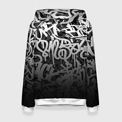 Толстовка-худи женская GRAFFITI WHITE TAGS ГРАФФИТИ, цвет: 3D-белый