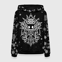 Толстовка-худи женская НОВОГОДНИЙ HOLLOW KNIGHT ЧЁРНЫЙ, цвет: 3D-черный