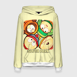 Толстовка-худи женская Персонажи Южный парк South Park, цвет: 3D-белый