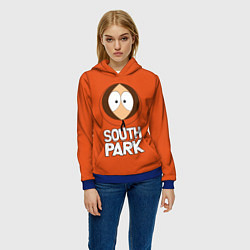 Толстовка-худи женская Южный парк Кенни South Park, цвет: 3D-синий — фото 2