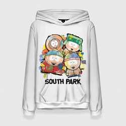 Толстовка-худи женская South Park - Южный парк краски, цвет: 3D-белый