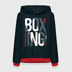 Толстовка-худи женская Бокс - Boxing, цвет: 3D-красный