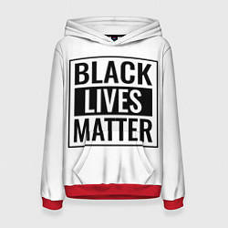 Толстовка-худи женская Black Lives Matters, цвет: 3D-красный