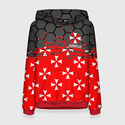 Толстовка-худи женская Umbrella Corporation - Соты, цвет: 3D-красный