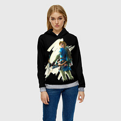 Толстовка-худи женская Линк с луком, цвет: 3D-меланж — фото 2