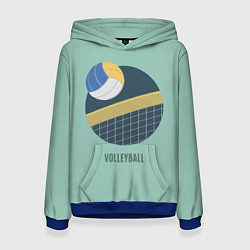 Толстовка-худи женская Volleyball Спорт, цвет: 3D-синий