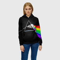 Толстовка-худи женская PINK FLOYD - ПИНК ФЛОЙД ГЛИТЧ, цвет: 3D-черный — фото 2