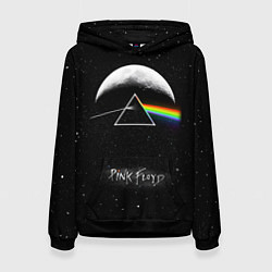 Толстовка-худи женская PINK FLOYD LOGO ПИНК ФЛОЙД ЗВЕЗДЫ, цвет: 3D-черный