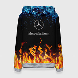 Толстовка-худи женская Mercedes-Benz: Вода и Огонь, цвет: 3D-меланж
