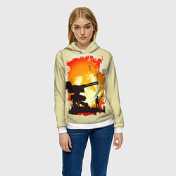 Толстовка-худи женская Снейк и Метал Гир, цвет: 3D-белый — фото 2