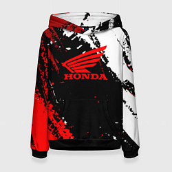 Толстовка-худи женская Honda Logo Auto, цвет: 3D-черный