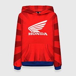Толстовка-худи женская Honda красные линии, цвет: 3D-синий