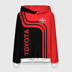Толстовка-худи женская TOYOTA ТОЙОТА, цвет: 3D-белый
