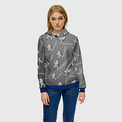 Толстовка-худи женская Peugeot: Pattern, цвет: 3D-синий — фото 2