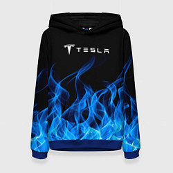 Толстовка-худи женская Tesla Fire, цвет: 3D-синий
