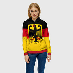 Толстовка-худи женская Германия - Germany, цвет: 3D-красный — фото 2