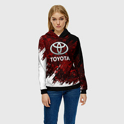 Толстовка-худи женская Toyota Вектор, цвет: 3D-черный — фото 2
