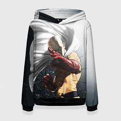 Толстовка-худи женская One Punch Man - Сайтама, цвет: 3D-черный