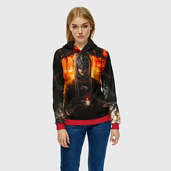 Толстовка-худи женская FIRE KEEPER Dark SOULS III Дарк соулс, цвет: 3D-красный — фото 2