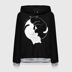 Толстовка-худи женская Бесконечная любовь Endless kitty love, цвет: 3D-меланж