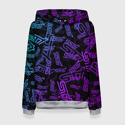 Толстовка-худи женская STI NEON PATTERN, цвет: 3D-меланж