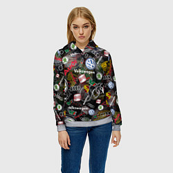 Толстовка-худи женская Volkswagen Group AUDI VW SEAT PORSCHE SKODA, цвет: 3D-меланж — фото 2