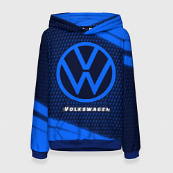 Толстовка-худи женская VOLKSWAGEN Volkswagen Абстракция, цвет: 3D-синий