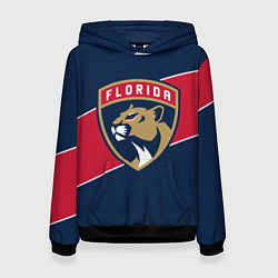 Толстовка-худи женская Florida Panthers , Флорида Пантерз, цвет: 3D-черный