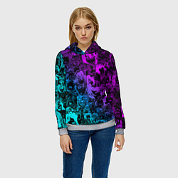 Толстовка-худи женская AHEGAO NEON GIRL НЕОНОВЫЙ АХЕГАО, цвет: 3D-меланж — фото 2