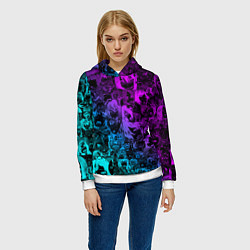 Толстовка-худи женская AHEGAO NEON GIRL НЕОНОВЫЙ АХЕГАО, цвет: 3D-белый — фото 2