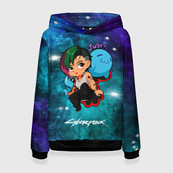 Толстовка-худи женская Джуди Judy Cyberpunk 2077, цвет: 3D-черный