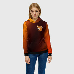 Толстовка-худи женская ЛИСИЧКА Абстракция, цвет: 3D-черный — фото 2