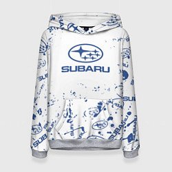 Толстовка-худи женская Subaru брызги, цвет: 3D-меланж