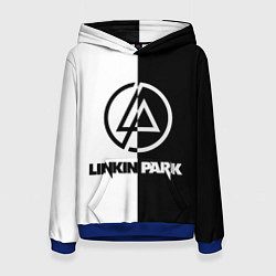 Толстовка-худи женская Linkin Park ЧБ, цвет: 3D-синий