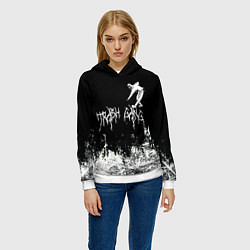 Толстовка-худи женская Ghostemane Mercury Trash Gang Гостмейн Призрак гра, цвет: 3D-белый — фото 2