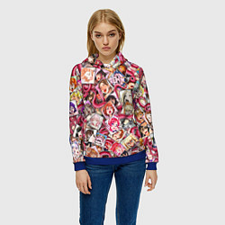 Толстовка-худи женская Ахегао с щупальцами в цвете, цвет: 3D-синий — фото 2