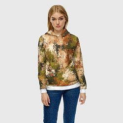 Толстовка-худи женская Камуфляж Василиск Степь, цвет: 3D-белый — фото 2