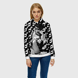 Толстовка-худи женская ДЖОТАРО Куджо JOJO жожо, цвет: 3D-белый — фото 2