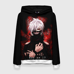 Толстовка-худи женская Tokyo Ghoul Токийский Гуль Who am I, цвет: 3D-белый