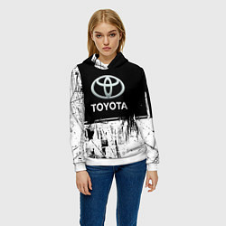 Толстовка-худи женская Toyota sport, цвет: 3D-белый — фото 2